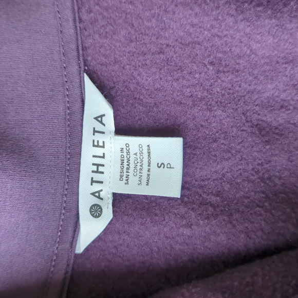 Athleta Forever Fleece 1/4 Zip Sweatshirt - Iris S - Picture 6 of 7